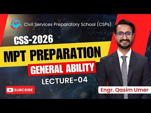 CSS-2026 MPT Revision Class 4 of General Ability by Engr. Qasim Umer #css2026