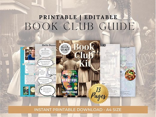 Hello Beautiful Book Club Kit | Literary Fiction Discussion Guide | Printable Book Club Questions| Ann Napolitano | Book World Club - Etsy