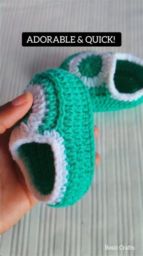 So Easy! Crochet Baby Shoes You'll love ❤. #shorts