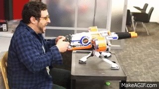 Nerf Rhino-Fire: Nerf machine gun to the face on Make a GIF