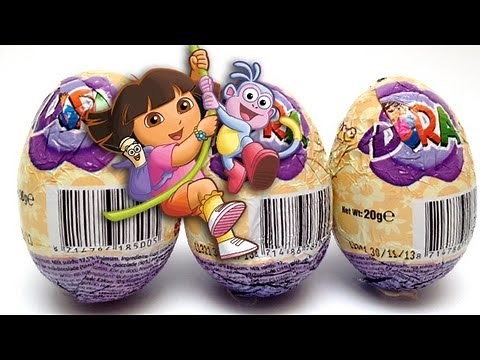 3 Dora The Explorer Kinder Surprise Chocolate Eggs Unboxing - Lababymusica