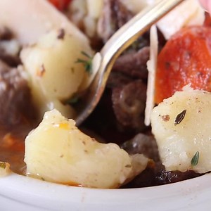A hearty IRISH BEEF LAMB STEW for a comfort meal! A tender, flavorful one pot meal! PRINT > https://reluctantentertainer.com/irish-beef-lamb-stew-recipe/ | Reluctant Entertainer