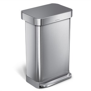 simplehuman 45 Liter Rectangular Kitchen Step Trash Can, Brushed Stainless Steel with Plastic Lid - Walmart.com