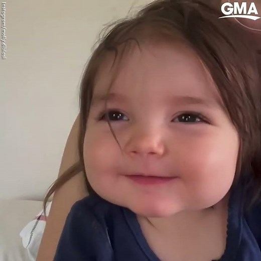 Adorable baby smiles after she sneezes (and you will too) l GMA