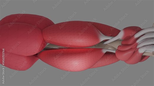 Hypertrophy Biceps Muscle Growth 3D Animation Working Out Health and Fitness