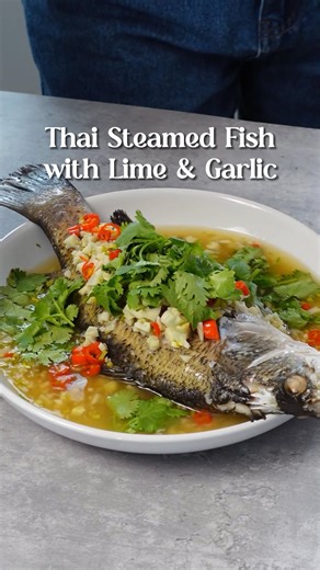KellyCooks123 | Thai Steamed Fish with Lime & Garlic, a classic and refreshing Thai dish, easily cooked with the Sharp Healsio Superheated Steam Oven... | Instagram