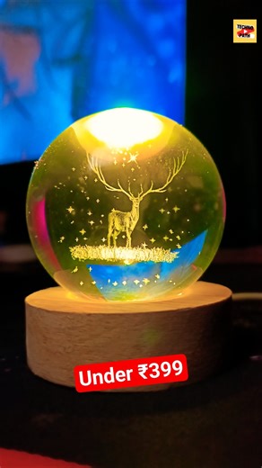 3D Crystal Deer Ball Led Night Lamp || 3D Crystal Ball Lamp Light 💫| #lampe #shots #crystallamps