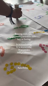 Kids crave consistency. When we repeat activities, they learn the expectations. That feels comforting. That promotes independence. When we repeat materials it helps to assure that they learn to use them that the outcome is achieved.You don’t have to recreate the wheel every day. You don’t need to buy new materials every day. You can do ENDLESS things with butcher paper & dot markers🙌🏽...Dot markers | learn | play | kids | motor skills | home | A Play Filled Life