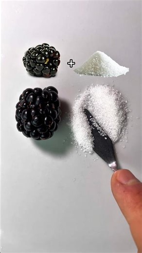 What color does mixed Blackberry and Sugar make?? #food #asmr #sugar