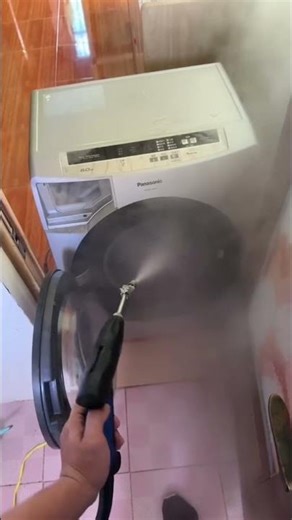 تنظيف عميق للغساله بالبخار والضغط #shorts