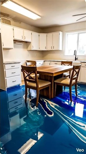 UNREAL Kitchen Makeover 😱 Ocean Blue Epoxy Floor Transformation! #epoxyfloor #diy