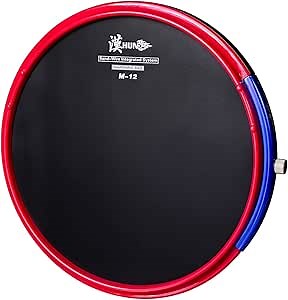 HUN M12 Tunable Marching Snare Practice Pad - 12 Inch with Adjustable Snare Sound & INCLUDED Marching Drumsticks, Real Rebound Feel for Drumline & Band Practice