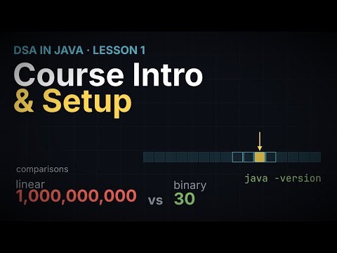 DSA in Java · Lesson 1: Course Introduction & Setup (JDK, IDE, First Experiment)