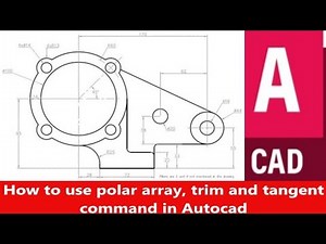 how to Use Polar Array, tangent, Trim and arc command in Autocad