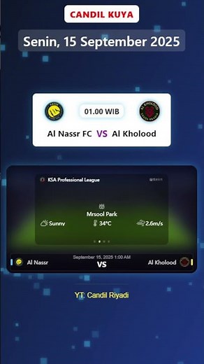 🔴 NOW Al Nassr FC vs Al Kholood Saudi Professional League H2H Livescore
