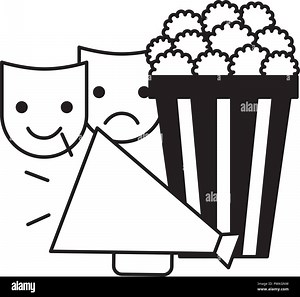 popcorn megaphone and masks cinema movie vector illustration Stock Vector Image & Art - Alamy