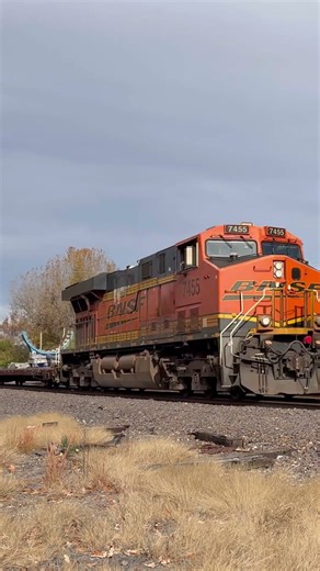 BNSF Gevo leads a empty UP windmill train