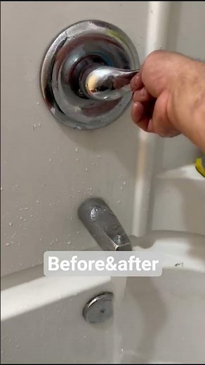 before and after shower cartridge change