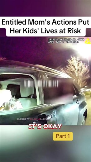 Entitled Mom's Actions Put Her Kids' Lives at Risk, part 1#fyp #cops #police #viral #bodycam