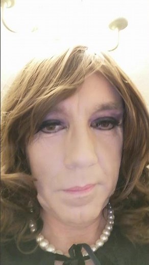 Crossdressing Quickie - Black Lace Dress, Fishnets and High Heels - Glamorous Crossdresser