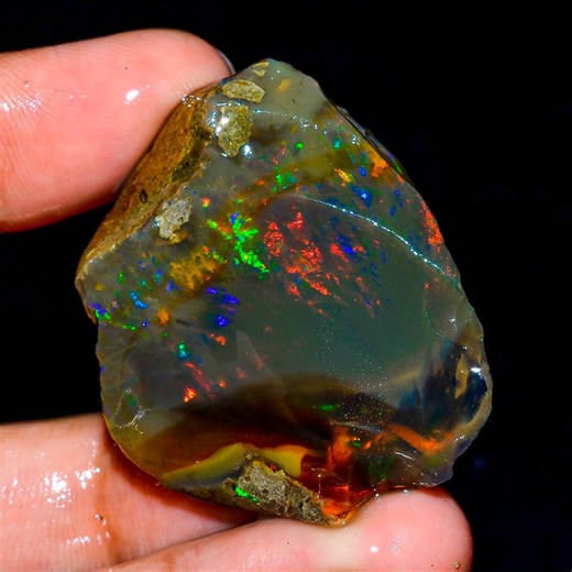 Opal Rough, Ethiopian Opal Raw, Multi Fire Opal Raw, Loose Gemstone Oil Opal Raw, Opal Specimens Raw, Welo Opal Raw 72 Ct, 37X32X13 MM L-39 - Etsy