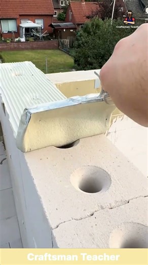 Perfectly Smooth Block Adhesive Application! #shorts #craftsmanship #construction