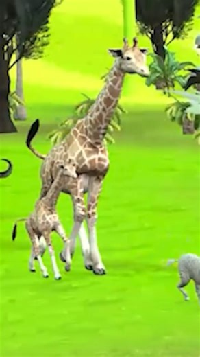 Long Slide Game with Cow Elephant Gorilla Hippopota #cartoon #animation #longslidegame #animals