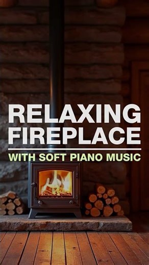 Relaxing Fireplace With Soft Piano Music