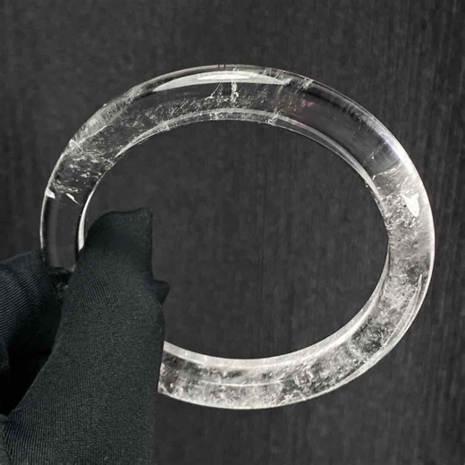 Natural Clear Quartz Bangle | Ice Transparent Healing Stone Bracelet - Etsy