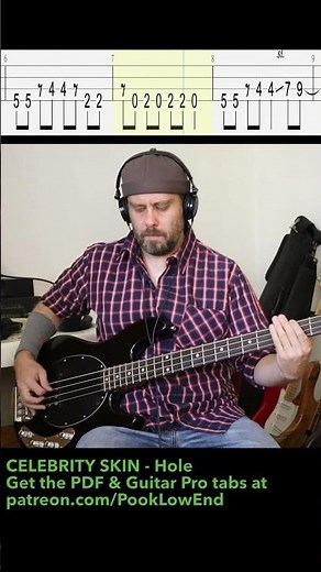 Bass tabs of Celebrity Skin | Hole #Shorts #Hole #celebrityskin #bassguitar #BassTabs #bassplayer