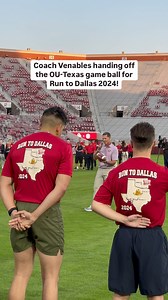 164K views · 2.8K reactions | Coach Venables addressing @ou_nrotc before Run to Dallas 2024! One of college football’s greatest annual traditions, OU and the University of Texas NROTC midshipmen run 192 miles from their respective campuses to the Cotton Bowl in Dallas to deliver the game ball. ☝️ | The University of Oklahoma | Facebook