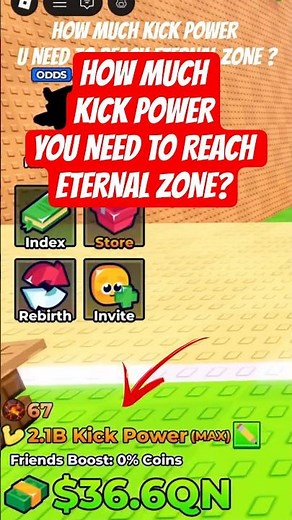 How Much Kick Power YOU Need To Reach Eternal Zone? Kick a Lucky Block #roblox