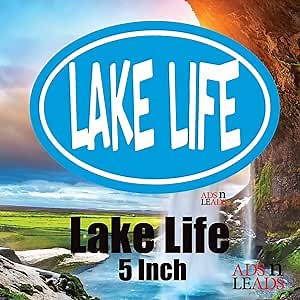 A&L Blue oval Lake life Sticker,Vinyl Decal , Lake Time bec beaches be salty Lakelife camplife camper Cars, SUV, Trucks, Vans ,Window, Motorcycle, Helmet, Wall, Laptop Decal, Phone, tablet, Cup