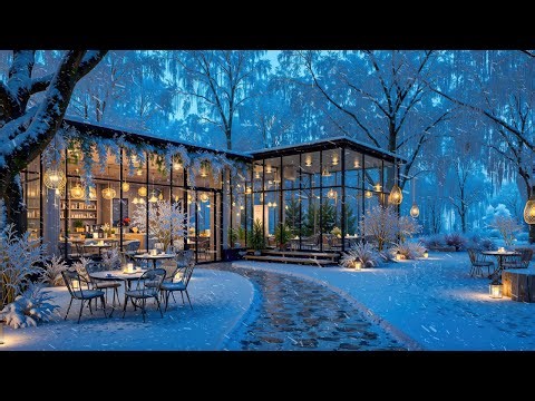 Mellow Jazz in a Snow-Covered Forest Café 🌲 Elegant Winter Café Music for Relax & Work