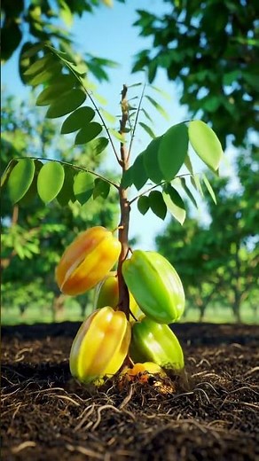 Satisfying Star Fruit Growing Time-Lapse #starfruit
