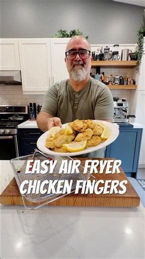Air fryer chicken fingers with mayo and Italian breadcrumbs
