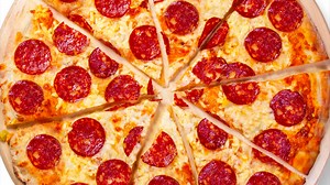 A video of the background pepperoni pizza. Footage. This picture is perfect for you to design your restaurant menus. Visit my page. You will be able to find an image for every pizza sold in your cafe or restaurant | Premium Stock Video Footage