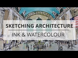 How to Sketch Architecture in Ink & Watercolour - Sketch 6: Grand Central Station