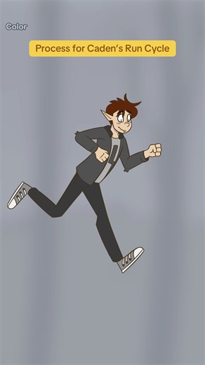 Process for Caden’s Run Cycle! 💛 #animation #animationtutorial #art