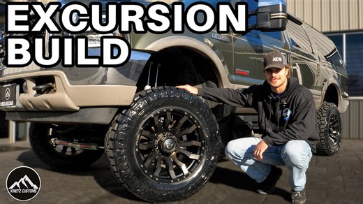 Take a look at this lifted 2001 Ford Excursion we just wrapped up. Pete gives a quick build overview before it heads out, covering the full setup including the 5” Rough Country lift kit, 20x10 Fuel Blitz wheels, and 35” tires. If you're looking to lift your older SUV or want wheels and tires that fit right the first time, check out our builds or get a quote at KrietzCustoms.com | Krietz Auto