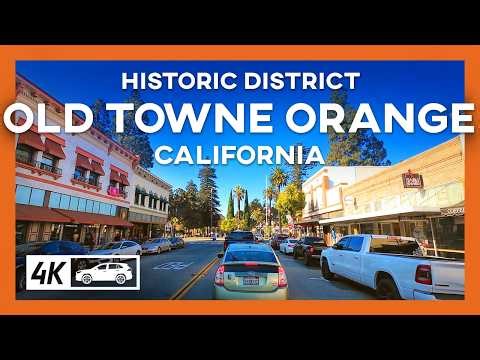 Historic Downtown of Orange, California – Old Town Orange 4K Drive