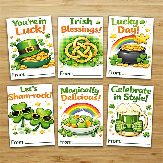 Cute St Patrick’s Day Cards, Adorable Irish Greeting Cards, Funny Lucky Printable Cards, Shamrock Celebration Set - Etsy