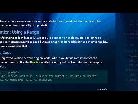 Streamline Your Excel VBA Code: Using Range Instead of Individual Cell References