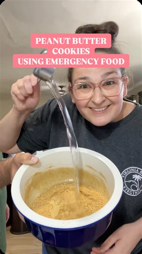 Michelle on Instagram: "PEANUT BUTTER COOKIES using powdered eggs, powdered peanut butter, and powdered butter. EMERGENCY FOOD SERIES! • #peanutbuttercookies #baking #powderedeggs #powderedpeanutbutter #powderedbutter #cookies #food #foodreview #emergencyfood"