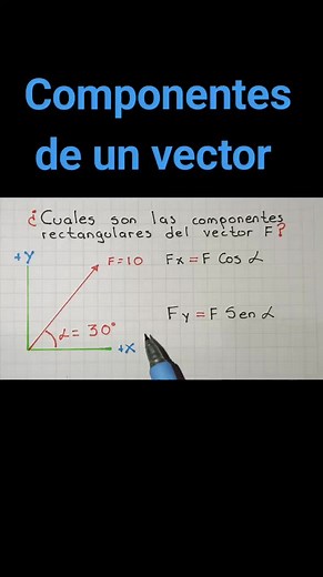 Descomposición de un vector y sus componentes rectangulares