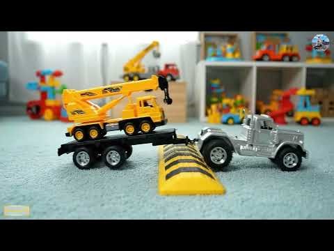 Cars driving over speed bumps, police cars, dump trucks, ambulances, buses, concrete mixers 03