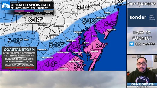 1/24 MORNING UPDATE- We are now within 24 hours of our significant winter storm. Not much has changed overnight, but confidence is now high in how this unfolds. Everyone starts with snow before a transition to sleet and ice, with the highest impacts expected late Sunday morning through Sunday evening. Ice is becoming the bigger concern, especially southeast of I-95. Watch for the latest timing, impacts, and what this means for travel. 📰 For the full breakdown on the weekend winter storm, head t