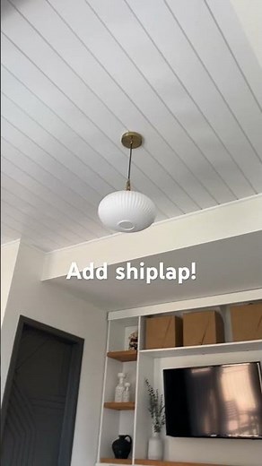 Cover your ceiling with shiplap! Easy upgrade #diyceiling