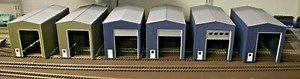 Built 'OO' Gauge Model Railway Modern Engine Shed Green, Blue or Long  | eBay UK