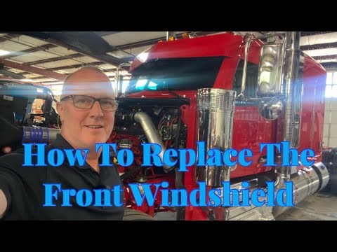 How to replace a front windshield on a Peterbilt 589 Split Window.